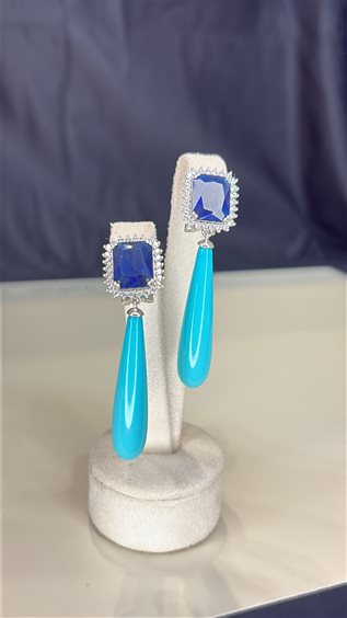 Orecchini Domar Donna in Argento Pasta di turchese ORAR-404-280 - ORAR-404-280